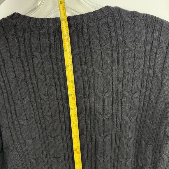 St John's Bay Women's Long Sleeve Cable Knit Sweater Size Small Black - Picture 16 of 16